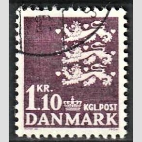 FRIMRKER DANMARK | 1965 - AFA 436 - Rigsvben - 1,10 kr. mrkviolet - Alm. god gennemsnitskvalitet - Stemplet (Photo eksempel)