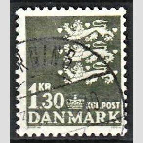 FRIMRKER DANMARK | 1965 - AFA 437 - Rigsvben - 1,30 kr. grnsort - Alm. god gennemsnitskvalitet - Stemplet (Photo eksempel)