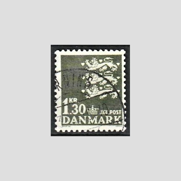 FRIMRKER DANMARK | 1965 - AFA 437 - Rigsvben - 1,30 kr. grnsort - Alm. god gennemsnitskvalitet - Stemplet (Photo eksempel)