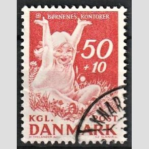 FRIMRKER DANMARK | 1965 - AFA 439F - Brnenes Kontor - 50 + 10 re rd - Alm. god gennemsnitskvalitet - Stemplet (Photo eksempel)