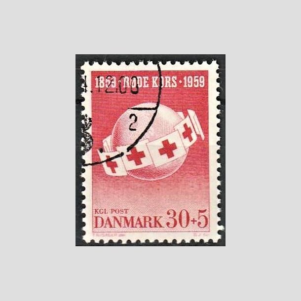 FRIMRKER DANMARK | 1959 - AFA 378 - Rde Kors - 30 + 5 re rd - Alm. god gennemsnitskvalitet - Stemplet (Photo eksempel)