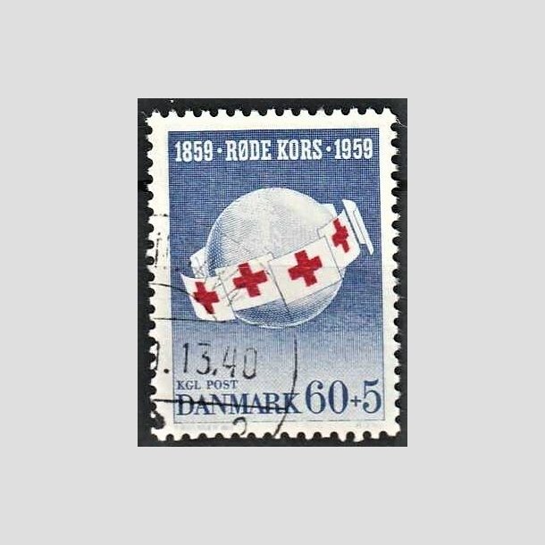 FRIMRKER DANMARK | 1959 - AFA 379 - Rde Kors - 60 + 5 re bl/rd - Alm. god gennemsnitskvalitet - Stemplet (Photo eksempel)