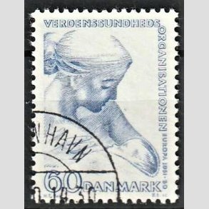 FRIMRKER DANMARK | 1960 - AFA 388 - WHO - 60 re bl - Alm. god gennemsnitskvalitet - Stemplet (Photo eksempel)