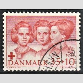 FRIMRKER DANMARK | 1964 - AFA 424F - Dansk Rde Kors - 35 + 10 re rd - Alm. god gennemsnitskvalitet - Stemplet (Photo eksempel)