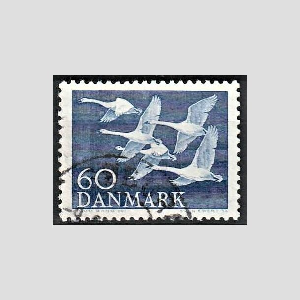 FRIMRKER DANMARK | 1956 - AFA 368 - Nordens Svaner - 60 re bl - Alm. god gennemsnitskvalitet - Stemplet (Photo eksempel)