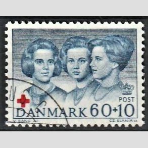 FRIMRKER DANMARK | 1964 - AFA 425F - Dansk Rde Kors - 60 + 10 re bl/rd - Alm. god gennemsnitskvalitet - Stemplet (Photo eksempel)