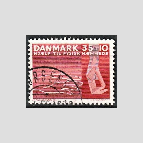 FRIMRKER DANMARK | 1963 - AFA 418F - Fysisk hmmede - 35 + 10 re rd Flour papir - Alm. god gennemsnitskvalitet - Stemplet (Photo eksempel)