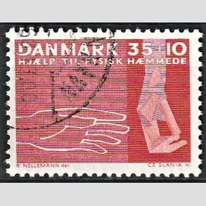 FRIMRKER DANMARK | 1963 - AFA 418 - Fysisk hmmede - 35 + 10 re rd - Alm. god gennemsnitskvalitet - Stemplet (Photo eksempel)