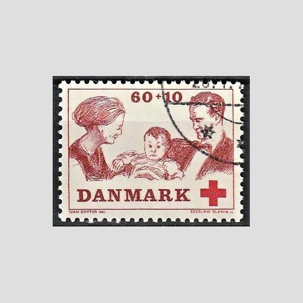 FRIMRKER DANMARK | 1969 - AFA 492 - Dansk Rde Kors - 60 + 10 re brunrd/rd - Alm. god gennemsnitskvalitet - Stemplet (Photo eksempel)