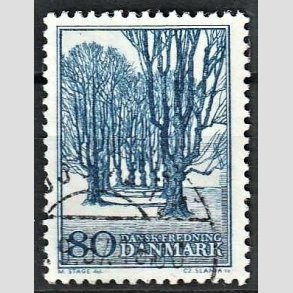 FRIMRKER DANMARK | 1966 - AFA 446F - Fredningsserie. Holte All - 80 re bl Flour papir - Alm. god gennemsnitskvalitet - Stemplet (Photo eksempel)