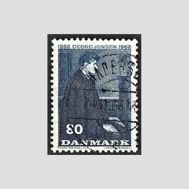 FRIMRKER DANMARK | 1966 - AFA 447 - Georg Jensen - 80 re bl Flour papir - Alm. god gennemsnitskvalitet - Stemplet (Photo eksempel)