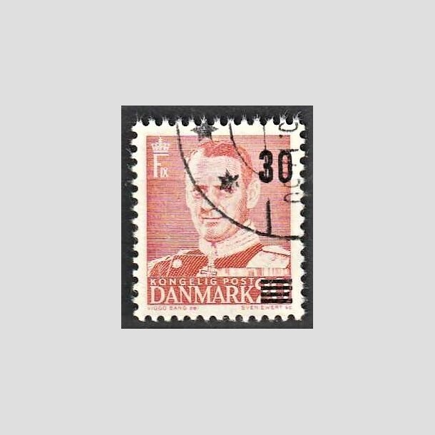 FRIMRKER DANMARK | 1955-56 - AFA 363ax - Provisorier - 30/20 re rd "Kort bjlke" - Alm. god gennemsnitskvalitet - Stemplet (Photo eksempel)