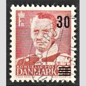 FRIMRKER DANMARK | 1955-56 - AFA 363b - Provisorier - 30/20 re rd type I (307a) - Alm. god gennemsnitskvalitet - Stemplet (Photo eksempel)