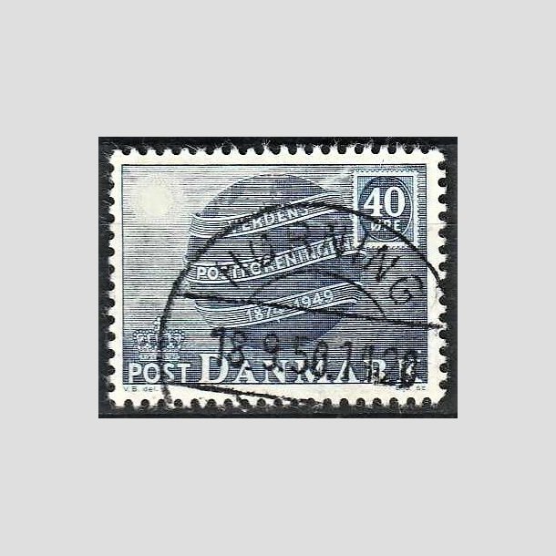 FRIMRKER DANMARK | 1949 - AFA 316 - Verdenspostforeningen 75 r - 40 re bl - Lux Stemplet Hrning