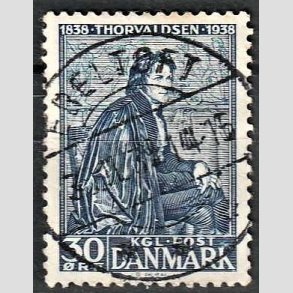 FRIM�RKER DANMARK | 1938 - AFA 251 - Thorvaldsen 30 �re bl� - Lux Stemplet