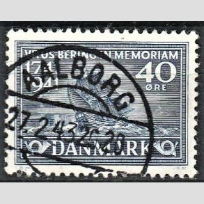 FRIM�RKER DANMARK | 1941 - AFA 272 - Vitus Bering 40 �re bl� - Lux Stemplet