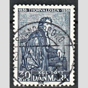 FRIM�RKER DANMARK | 1938 - AFA 251 - Thorvaldsen 30 �re bl� - Lux Stemplet