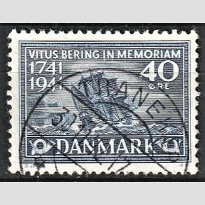 FRIM�RKER DANMARK | 1941 - AFA 272 - Vitus Bering 40 �re bl� - Lux Stemplet