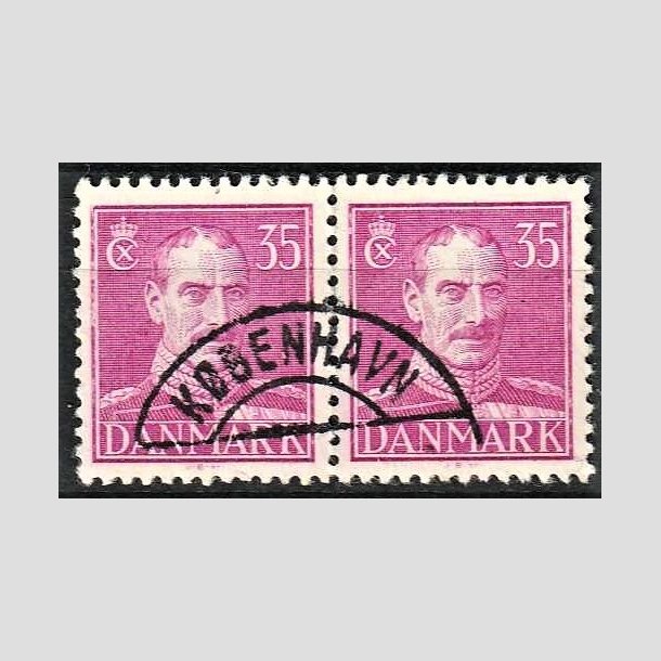 FRIMRKER DANMARK | 1942-44 - AFA 279a - Chr. X 35 re anilinrd i par - Pragt Stemplet