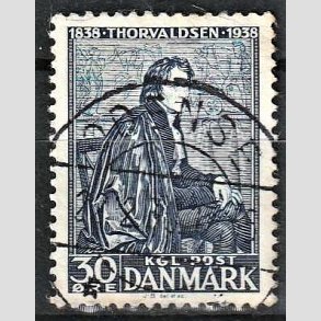 FRIM�RKER DANMARK | 1938 - AFA 251 - Thorvaldsen 30 �re bl� - Lux Stemplet Odense