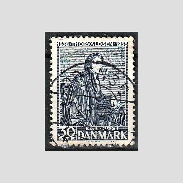 FRIMRKER DANMARK | 1938 - AFA 251 - Thorvaldsen 30 re bl - Lux Stemplet Odense