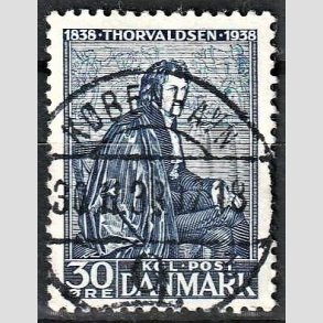 FRIM�RKER DANMARK | 1938 - AFA 251 - Thorvaldsen 30 �re bl� - Lux Stemplet K�benhavn