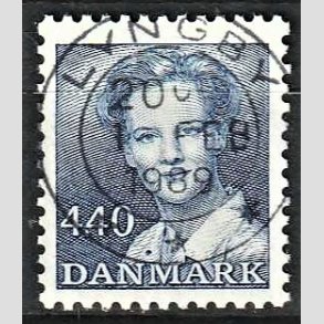 FRIMRKER DANMARK | 1989 - AFA 927 - Dronning Margrethe - 4,40 Kr. bl - Pragt Stemplet