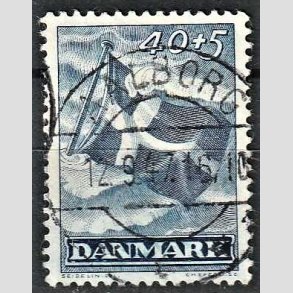 FRIMRKER DANMARK | 1947 - AFA 301 - Modstandsbevgelsen - 40 + 5 re bl - Pragt Stemplet