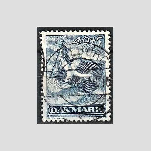 FRIMRKER DANMARK | 1947 - AFA 301 - Modstandsbevgelsen - 40 + 5 re bl - Pragt Stemplet