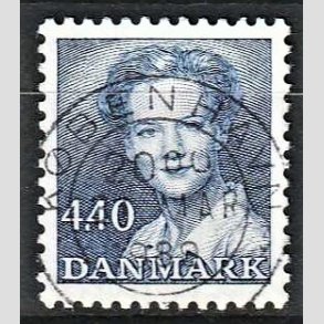 FRIMRKER DANMARK | 1989 - AFA 927 - Dronning Margrethe - 4,40 Kr. bl - Pragt Stemplet