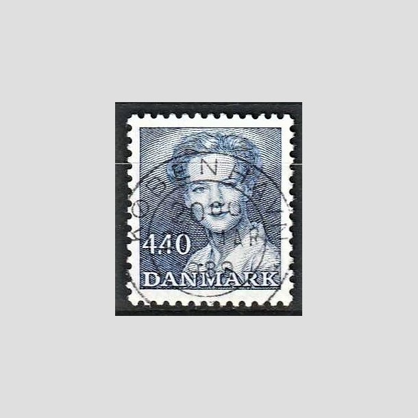 FRIMRKER DANMARK | 1989 - AFA 927 - Dronning Margrethe - 4,40 Kr. bl - Pragt Stemplet