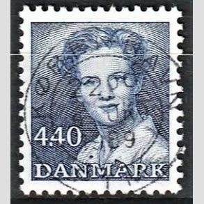 FRIMRKER DANMARK | 1989 - AFA 927 - Dronning Margrethe - 4,40 Kr. bl - Pragt Stemplet