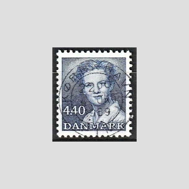 FRIMRKER DANMARK | 1989 - AFA 927 - Dronning Margrethe - 4,40 Kr. bl - Pragt Stemplet