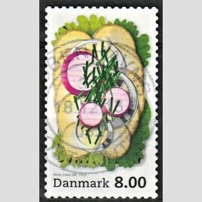 FRIMRKER DANMARK | 2012 - AFA 1703 - Smrrebrd - 8,00 Kr. flerfarvet - Alm. god gennemsnitskvalitet - Stemplet (Photo eksempel)