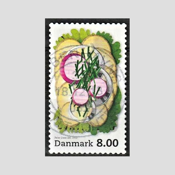FRIMRKER DANMARK | 2012 - AFA 1703 - Smrrebrd - 8,00 Kr. flerfarvet - Alm. god gennemsnitskvalitet - Stemplet (Photo eksempel)