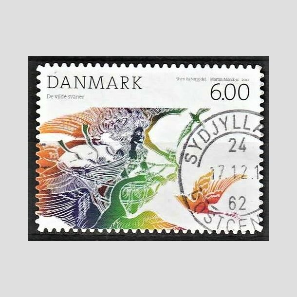 FRIMRKER DANMARK | 2012 - AFA 1712a - H.C. Andersens eventyr - 6,00 Kr. flerfarvet uregelmssige hjrner - Alm. god gennemsnitskvalitet - Stemplet (Photo eksempel)