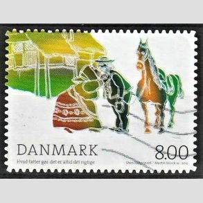 FRIMRKER DANMARK | 2012 - AFA 1713a - H.C. Andersens eventyr - 8,00 Kr. flerfarvet uregelmssige hjrner - Alm. god gennemsnitskvalitet - Stemplet (Photo eksempel)