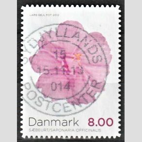FRIMRKER DANMARK | 2012 - AFA 1715a - Efterrsblomster - 8,00 Kr. sbeurt uregelmssige hjrner - Alm. god gennemsnitskvalitet - Stemplet (Photo eksempel)