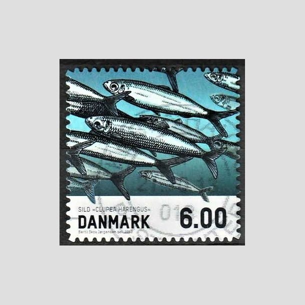 FRIMRKER DANMARK | 2013 - AFA 1726a - Fisk - 6,00 kr. sild, uregelmssige hjrner - Alm. god gennemsnitskvalitet - Stemplet (Photo eksempel)