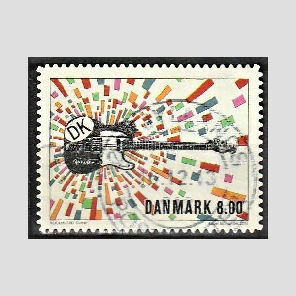 FRIMRKER DANMARK | 2013 - AFA 1746a - Rockmusik - 8,00 kr. guitar, uregelmssige hjrner - Alm. god gennemsnitskvalitet - Stemplet (Photo eksempel)