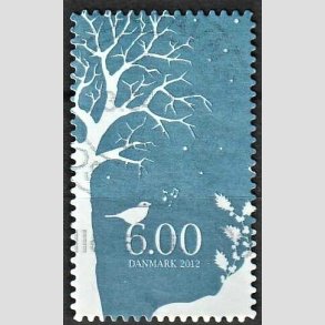 FRIMRKER DANMARK | 2012 - AFA 1721a - Vinter - 6,00 kr. flerfarvet, uregelmssige hjrner - Alm. god gennemsnitskvalitet - Stemplet (Photo eksempel)