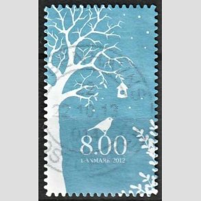 FRIMRKER DANMARK | 2012 - AFA 1722a - Vinter - 8,00 kr. flerfarvet, uregelmssige hjrner - Alm. god gennemsnitskvalitet - Stemplet (Photo eksempel)