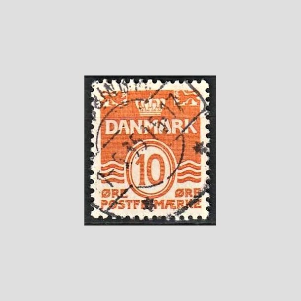 FRIMRKER DANMARK | 1933 - AFA 202a - Blgelinie 10 re orange type I - Stemplet