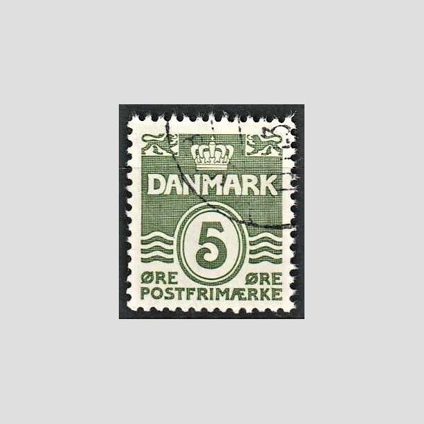 FRIMRKER DANMARK | 1937-38 - AFA 234 - Blgelinie 5 re grgrn - Stemplet