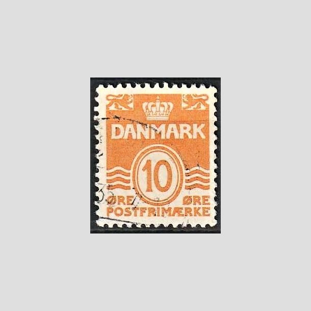 FRIMRKER DANMARK | 1933 - AFA 202a - Blgelinie 10 re orange type I - Stemplet
