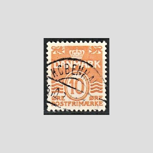 FRIMRKER DANMARK | 1933 - AFA 202a - Blgelinie 10 re orange type I - Stemplet