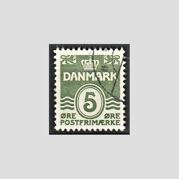 FRIMRKER DANMARK | 1937-38 - AFA 234 - Blgelinie 5 re grgrn - Stemplet