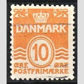 FRIMRKER DANMARK | 1933 - AFA 202a - Blgelinie 10 re orange type I - Stemplet