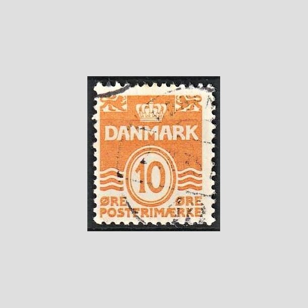 FRIMRKER DANMARK | 1933 - AFA 202a - Blgelinie 10 re orange type I - Stemplet