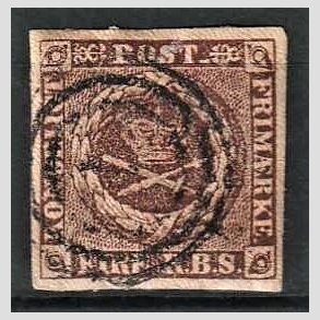 FRIMRKER DANMARK | 1853 - AFA 1 - 4 R.B.S IIa sortbrun - Thiele II - Stemplet